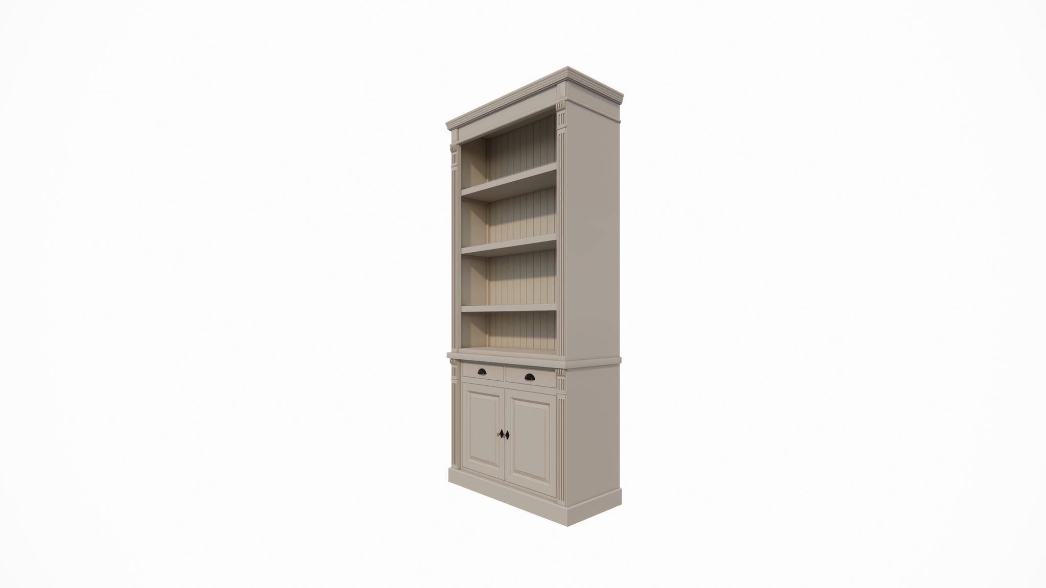 Bücherregal Leiden - 100x50x250H cm - Flügeltüren - Soft-Close-Schubladen - verstellbare Einlegeböden