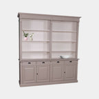 Bücherregal Leiden - 225x50x240H cm - 6 verstellbare Einlegeböden - 4 Soft-Close-Schubladen - 2 geschlossene Flügeltüren