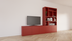 TV-Sideboard mit Fach Limoges - 350x40x240H cm - offene Fächer - Push-to-Open-Türen - Soft-Close-Schublade - 5cm Fachbodenstärke - schlichte Ausführung