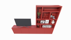 TV-Sideboard mit Fach Limoges - 350x40x240H cm - offene Fächer - Push-to-Open-Türen - Soft-Close-Schublade - 5cm Fachbodenstärke - schlichte Ausführung