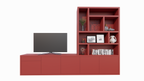 TV-Sideboard mit Fach Limoges - 350x40x240H cm - offene Fächer - Push-to-Open-Türen - Soft-Close-Schublade - 5cm Fachbodenstärke - schlichte Ausführung