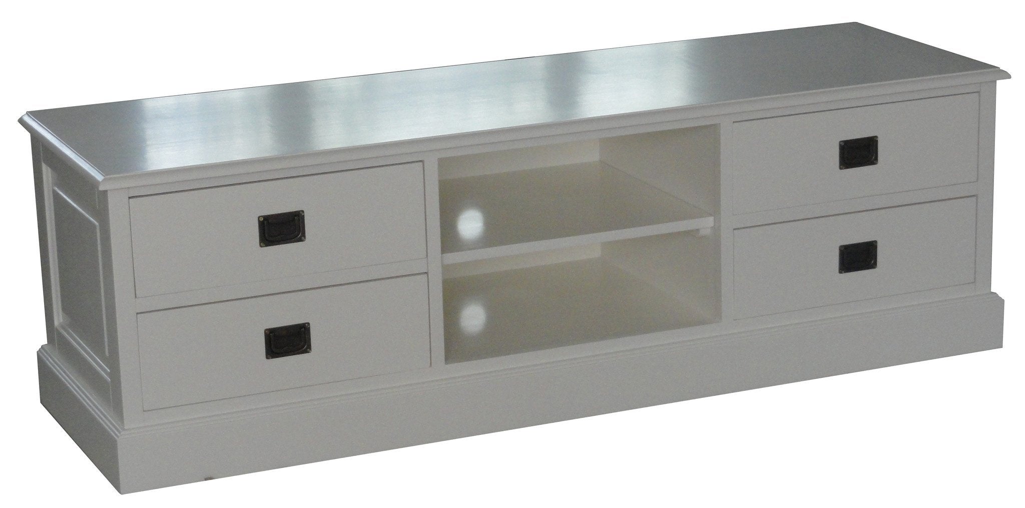 TV-Sideboard Lin 04 - 160x50x50H cm - 4 Schubladen - offenes Mittelfach - mit Kabeldurchlass - optional vergraute Platte