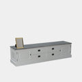 Tv-Sideboard Lin 08 - 200x50x50H cm - 2 geschlossene Flügeltüren - 4 Schubladen - optionaler grauer Oberboden