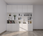 Liverpooler Fächerschrank - 240x40x240H cm - 5cm Fachbodenstärke - push to open Türen - schlankes Design - Türen im Oberschrank