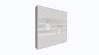 Liverpooler Fächerschrank - 240x40x240H cm - 5cm Fachbodenstärke - push to open Türen - schlankes Design - Türen im Oberschrank