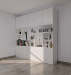 Liverpooler Fächerschrank - 240x40x240H cm - 5cm Fachbodenstärke - push to open Türen - schlankes Design - Türen im Oberschrank