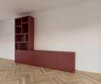 Lizard TV-Sideboard - 300x40x240H cm - Fächerschrank - Push-to-open-Türen - Push-to-open-Schublade - elegante Ausführung