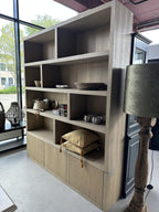 Kleiderschrank London 01 - 200x40x240H cm - Eiche - 3 geschlossene Türen - offene Fächer - schlankes Design