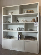 Kleiderschrank London 01 - 200x40x240H cm - 3 geschlossene Türen - offene Fächer - schlankes Design