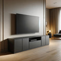 Luanco TV Sideboard - 200x40x50H cm - 4 grifflose Türen - offene Einlegeböden - 1 grifflose Schublade - schlichtes Design