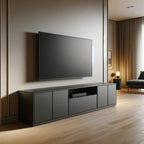 Luanco TV Sideboard - 200x40x50H cm - 4 grifflose Türen - offene Einlegeböden - 1 grifflose Schublade - schlichtes Design
