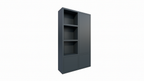 Lutose Fächerschrank - 130x40x220H cm - 3 push-to-open Türen - 3 offene Fächer - 5cm Bodenstärke
