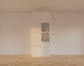 Bücherregal Mafra 01 - 100x40x240H cm - 6cm Fachbodenstärke - geschlossene Türen im Hängeschrank