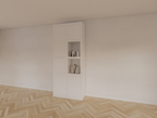 Bücherregal Mafra 01 - 100x40x240H cm - 6cm Fachbodenstärke - geschlossene Türen im Hängeschrank