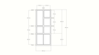Bücherregal Mafra 01 - 100x40x240H cm - 6cm Fachbodenstärke - geschlossene Türen im Hängeschrank