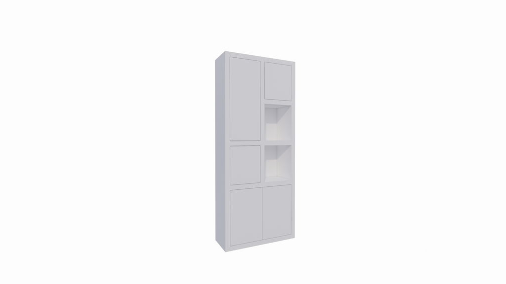 Bücherregal Mafra 01 - 100x40x240H cm - 6cm Fachbodenstärke - geschlossene Türen im Hängeschrank