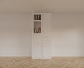 Fächerschrank Mafra 02 - 100x40x240H cm - 6cm Fachbodenstärke - geschlossene Türen im Oberschrank - mit 3 Push-to-open-Schubladen