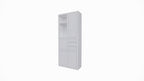 Fächerschrank Mafra 02 - 100x40x240H cm - 6cm Fachbodenstärke - geschlossene Türen im Oberschrank - mit 3 Push-to-open-Schubladen