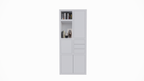Fächerschrank Mafra 02 - 100x40x240H cm - 6cm Fachbodenstärke - geschlossene Türen im Oberschrank - mit 3 Push-to-open-Schubladen