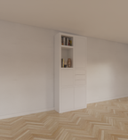 Fächerschrank Mafra 02 - 100x40x240H cm - 6cm Fachbodenstärke - geschlossene Türen im Oberschrank - mit 3 Push-to-open-Schubladen