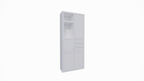 Fächerschrank Mafra 02 - 100x40x240H cm - 6cm Fachbodenstärke - geschlossene Türen im Oberschrank - mit 3 Push-to-open-Schubladen