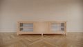 TV-Sideboard Manaus - 200x50x50H cm - 3 Schiebetüren - teilweise Glas - auf Füßen - schlankes Design