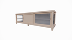 TV-Sideboard Manaus - 200x50x50H cm - 3 Schiebetüren - teilweise Glas - auf Füßen - schlankes Design