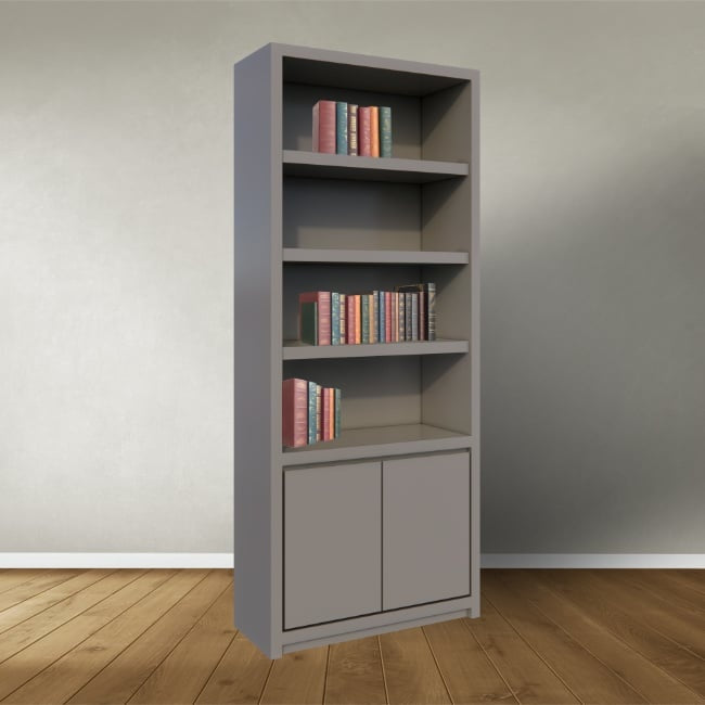 Regal Manhattan 01 - 100x40x240Hcm - schlankes Design - 2 push-to-open Türen - grifflose Türen - 5cm Bodenstärke