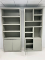 Regal Manhattan 02 - 100x40x240H cm - schlankes Design - 2 grifflose Push-to-open-Türen - offene Einlegeböden - 5cm Bodenstärke