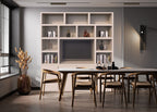 Manhattan 05 Fächerschrank - 220x40x240H cm - schlankes Design - 4 push-to-open Türen - offene Fächer - Cinewall - mit TV Kabelloch - grifflose Türen - 5cm Fachbodenstärke