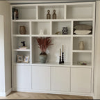 Manhattan 05 Fächerschrank - 220x40x240H cm - schlankes Design - 4 push-to-open Türen - offene Fächer - Cinewall - mit TV Kabelloch - grifflose Türen - 5cm Fachbodenstärke