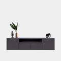TV-Sideboard Manhattan 09 - 200x40x50H cm - schlankes Design - 4 grifflose Türen - push to open - offenes Fach - mit Kabelloch