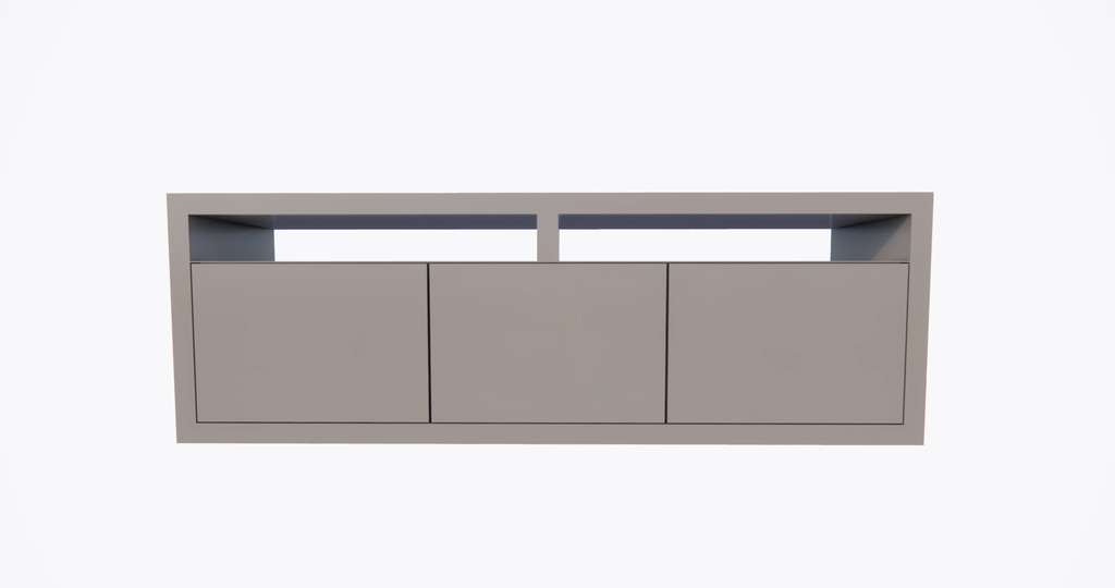 Manhattan 10 TV Sideboard - 180x40x60H cm - schlankes Design - 3 grifflose push-to-open Türen - offenes Zwischenfach