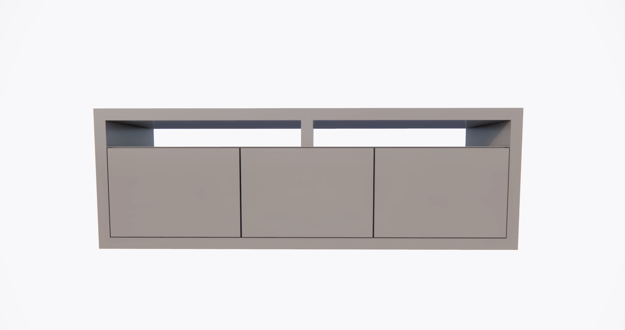 Manhattan 10 TV Sideboard - 180x40x60H cm - schlankes Design - 3 grifflose push-to-open Türen - offenes Zwischenfach