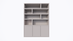 Manhattan 11 Regal - 180x40x240H cm - dichtes Design - offene Regale - 3 grifflose Push-to-Open-Türen - 5cm Fachbodenstärke
