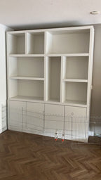 Regal Manhattan 04 - 200x40x240H cm - schlankes Design - 4 push-to-open Türen - offene Einlegeböden - grifflose Türen - 5cm Bodenstärke