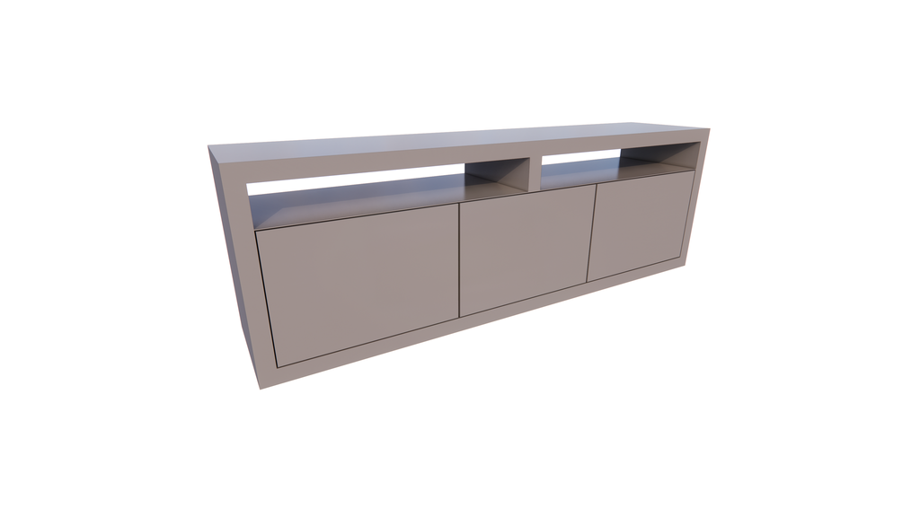 Manhattan 10 TV Sideboard - 180x40x60H cm - schlankes Design - 3 grifflose push-to-open Türen - offenes Zwischenfach