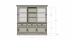 Buffetschrank Manisa - 220x53x218H - Schiebetüren - Soft-Close-Schubladen - Landhausstil