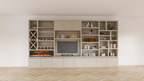 Marle Fachschrank - 490x40x260H - (Preis auf Anfrage) - Kamin - Weinregal - push to open Türen - 5cm Fachbodenstärke