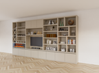 Marle Fachschrank - 490x40x260H - (Preis auf Anfrage) - Kamin - Weinregal - push to open Türen - 5cm Fachbodenstärke