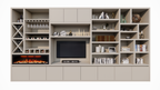 Marle Fachschrank - 490x40x260H - (Preis auf Anfrage) - Kamin - Weinregal - push to open Türen - 5cm Fachbodenstärke