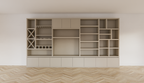 Marle Fachschrank - 490x40x260H - (Preis auf Anfrage) - Kamin - Weinregal - push to open Türen - 5cm Fachbodenstärke