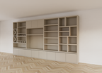 Marle Fachschrank - 490x40x260H - (Preis auf Anfrage) - Kamin - Weinregal - push to open Türen - 5cm Fachbodenstärke