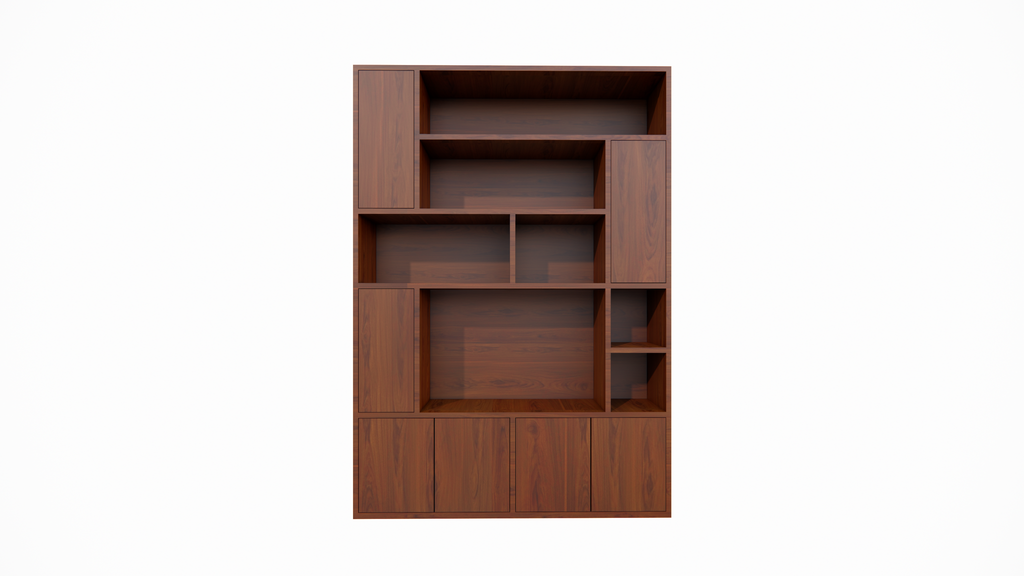 Fächerschrank Marrakesch - 180c40x256H cm - Push-to-Open-Türen - Eiche-Dekor - schlichte Ausführung - offene Fächer