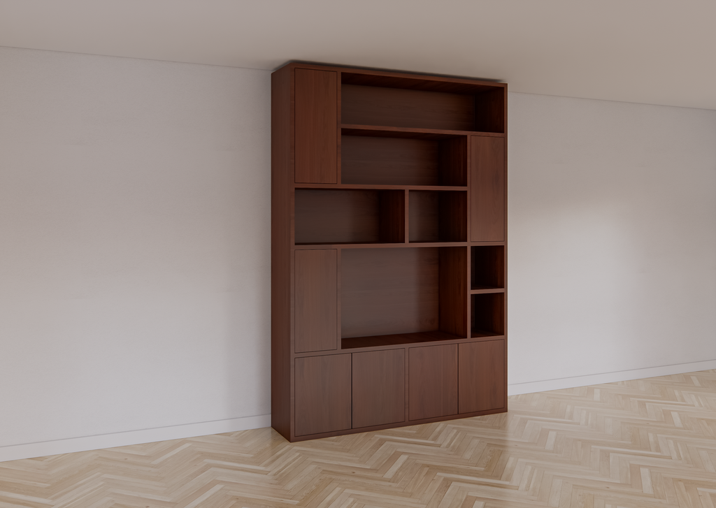 Fächerschrank Marrakesch - 180c40x256H cm - Push-to-Open-Türen - Eiche-Dekor - schlichte Ausführung - offene Fächer