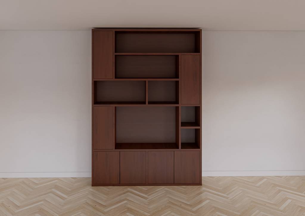 Fächerschrank Marrakesch - 180c40x256H cm - Push-to-Open-Türen - Eiche-Dekor - schlichte Ausführung - offene Fächer