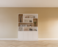 Matera Fächerschrank - 180x30/40x240H cm - teilweise Eiche innen - push-to-open Türen - schlankes Design