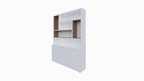 Matera Fächerschrank - 180x30/40x240H cm - teilweise Eiche innen - push-to-open Türen - schlankes Design