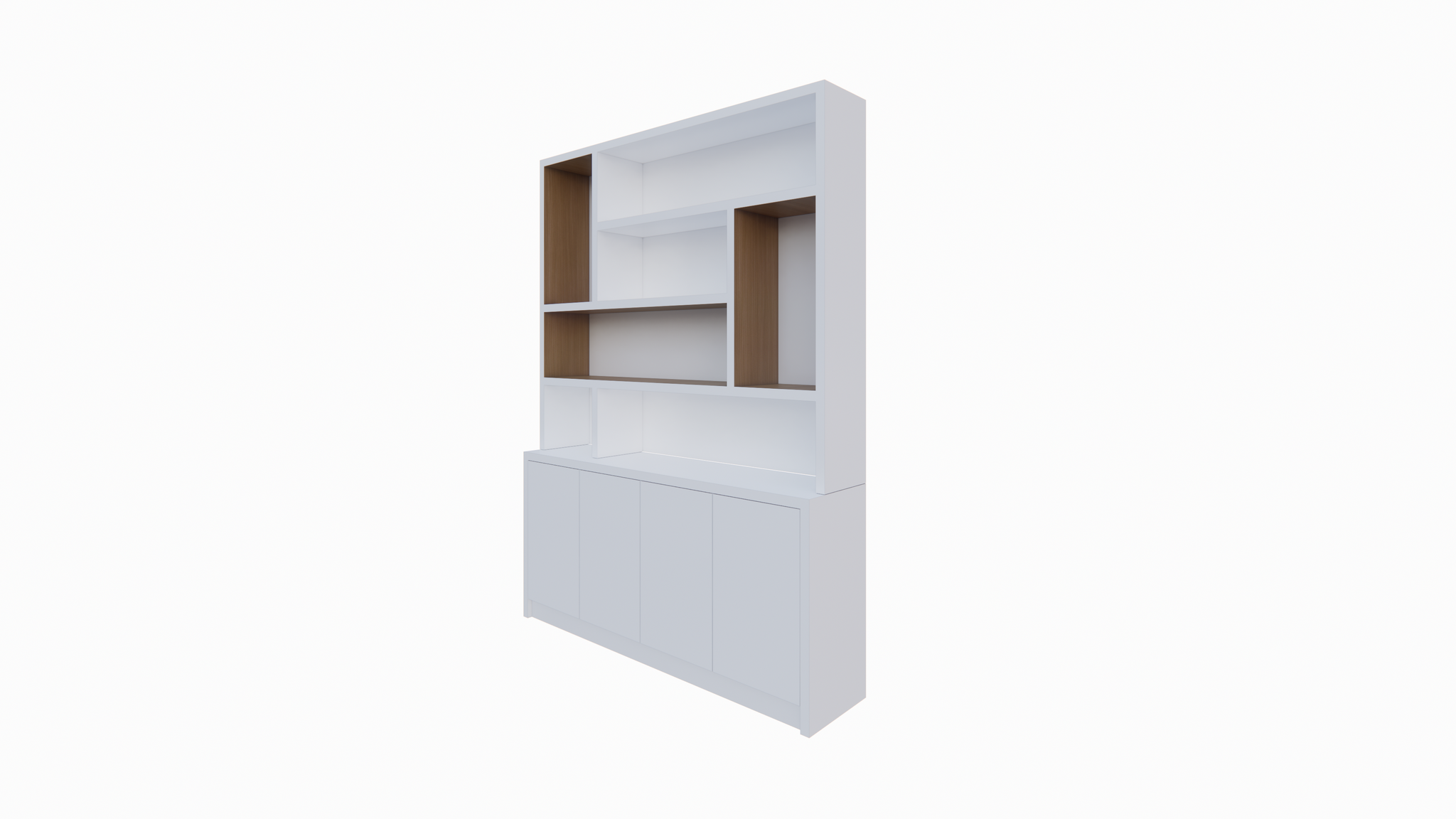 Matera Fächerschrank - 180x30/40x240H cm - teilweise Eiche innen - push-to-open Türen - schlankes Design