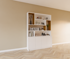 Matera Fächerschrank - 180x30/40x240H cm - teilweise Eiche innen - push-to-open Türen - schlankes Design